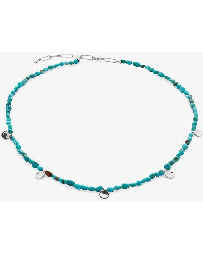 Monica Vinader Rio nugget-charm Sterling-silver Beaded Necklace - Metallic