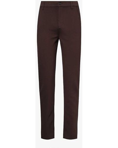 7 For All Mankind Travel Regular-fit Tapered Stretch-woven Trousers - Brown