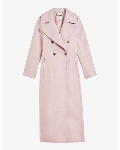 Ted Baker Marlei Double-breasted Wool-blend Pea Coat - Pink