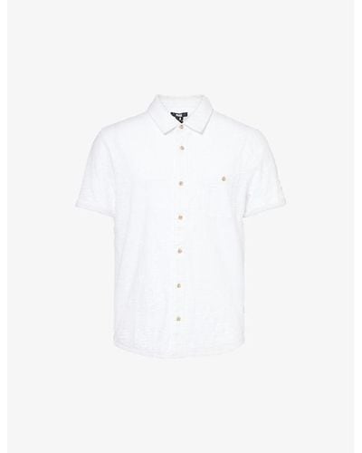 PAIGE Brayden Short-sleeve Cotton-jersey Shirt - White