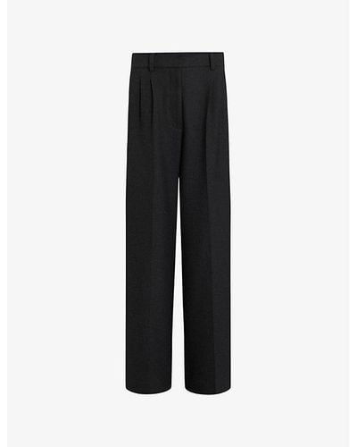 AllSaints Sammey Relaxed-fit High-rise Stretch-woven Pants - Black