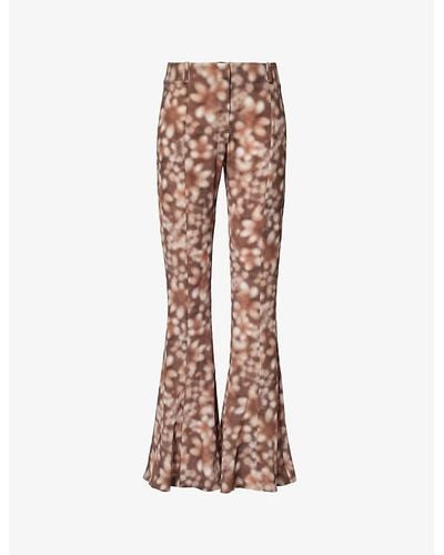 Acne Studios Pippen Flared-leg Mid-rise Woven Trousers - Brown