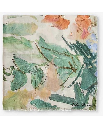 Ted Baker Audreys Floral-print Woven Scarf - Green