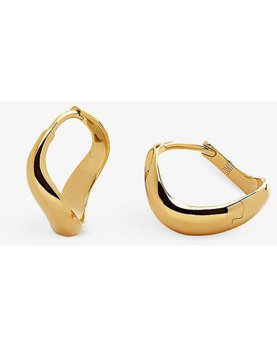 Monica Vinader Power Medium Hoop Earrings, Gold at John Lewis