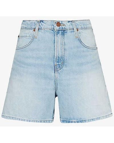 FRAME The Easy Faded-wash Recycled Denim Shorts - Blue