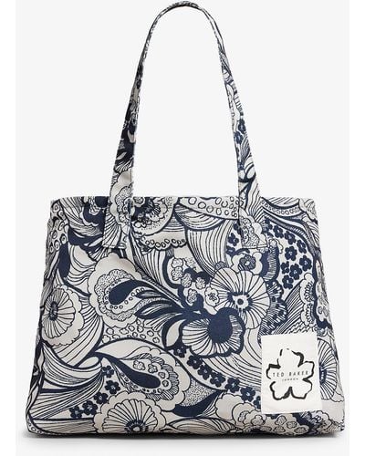 Ted Baker Talan Summer Bloom Print Recycled-polyester Tote Bag - Natural