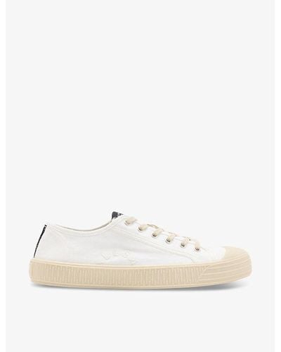 AllSaints Sherman Logo-embroidered Canvas Low-top Trainers - Natural