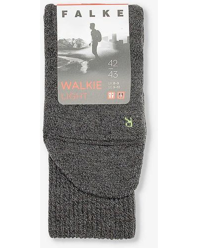 FALKE Walkie Light Logo-print Wool-blend Knitted Socks - Grey