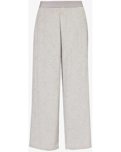 Calvin Klein Cosy Relaxed-fit Cotton-blend Pyjama Botto - White