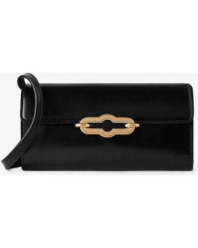 Mulberry Pimlico Leather Wallet On Strap - Black