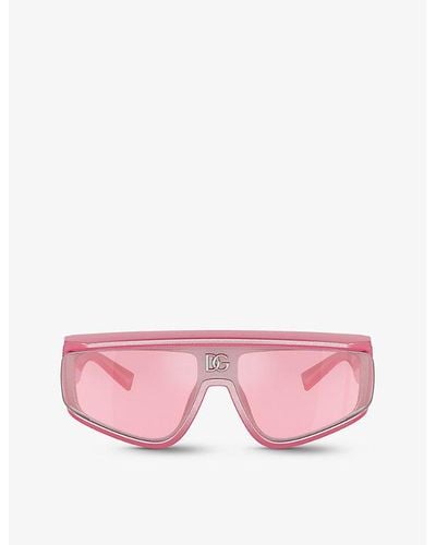 Dolce & Gabbana Dg6177 Rectangle-frame Nylon Sunglasses - Pink