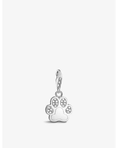 Thomas Sabo Paw Sterling-silver And Cubic Zirconia Pendant Charm - White
