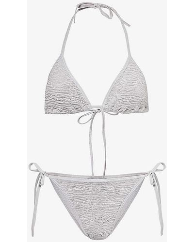 Hunza G Gina Crinkled-texture Bikini Set - White