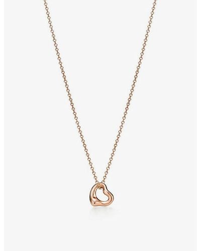 Tiffany & Co. Elsa Peretti® Open Heart 18ct Rose-gold Necklace - Metallic