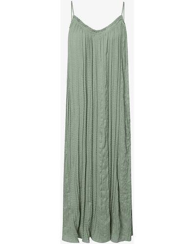 Twist & Tango Summer Textured-weave Recycled-polyester Maxi Dress - Green