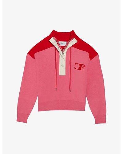 Claudie Pierlot Minimum Contrast-coloured Knitted Sweatshirt - Pink