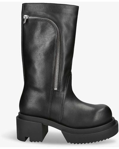 Rick Owens Bogun Bauhaus Leather Boots - Black