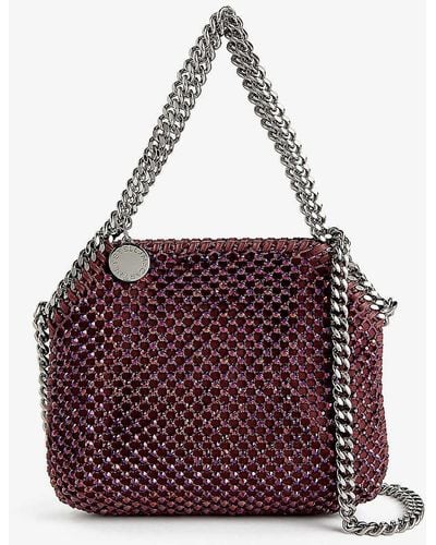 Stella McCartney Falabella Crystal-embellished Recycled-polyester Cross-body Bag - Purple