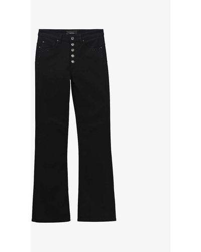 IKKS Flared High-rise Stretch-denim Jeans - Black