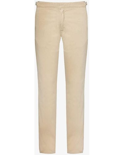 Orlebar Brown Fallon Tapered-leg Stretch-cotton Trousers - Natural
