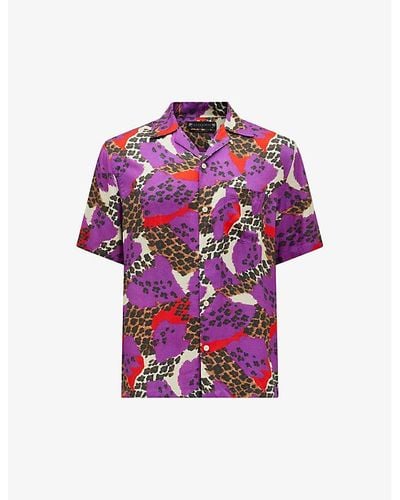 AllSaints Bastille Leopard-print Woven Shirt - Pink