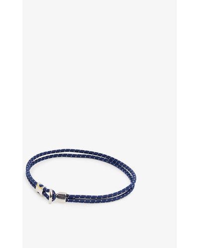 Miansai Orson Woven Cord And Sterling-silver Bracelet - Blue