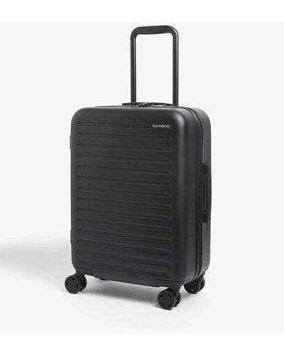 Samsonite Stackd Spinner Hard Case 4 Wheel Expandable Cabin Suitcase 55cm - Black