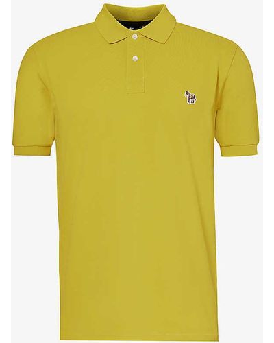 PS by Paul Smith Zebra-embroidered Cotton-piqué Polo Shirt - Yellow