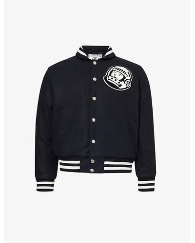 BBCICECREAM Vy Astro Varsity Brand-appliqué Relaxed-fit Woven Jacket - Blue