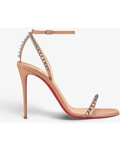 Christian Louboutin So Me 100 Leather Heeled Sandals - White