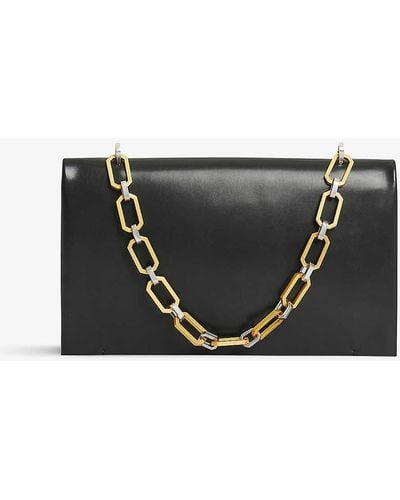 AllSaints Akira Removable-chain Leather Clutch Bag - Black