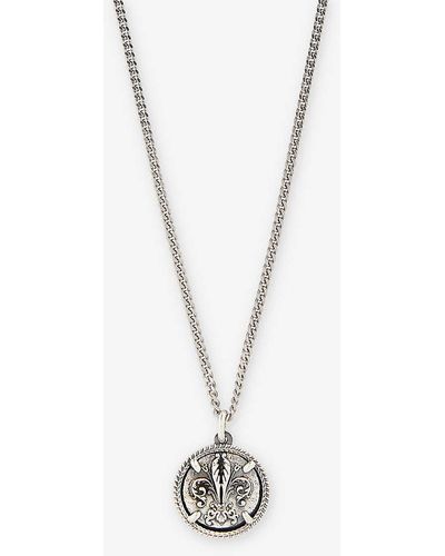 Emanuele Bicocchi Lily Coin 925 Sterling Pendant Necklace - White