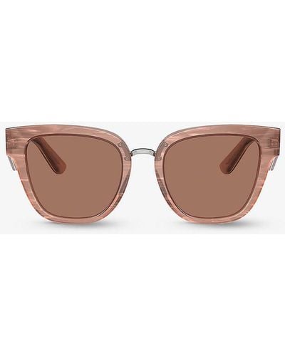 Dolce & Gabbana Dg4437 Butterfly-frame Acetate Sunglasses - Pink