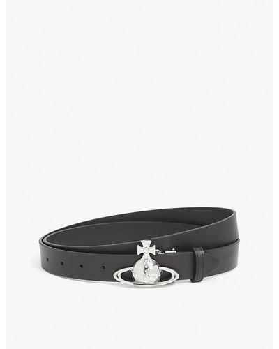 Vivienne Westwood Orb-embellished Leather Belt - Black