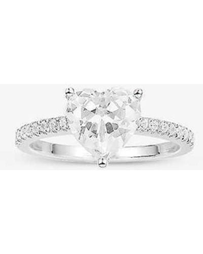 Apm Monaco Lumiere Heart Sterling- And Zirconia Ring - White