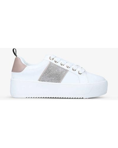 KG by Kurt Geiger Lighter Gem Faux-leather Low-top Trainers - White