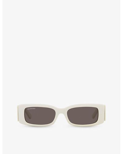 Balenciaga Bb0260s Rectangle-frame Acetate Sunglasses - Gray
