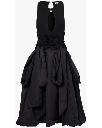 Amy Lynn Bodhi Round-neck Stretch-cotton Midi Dress - Black