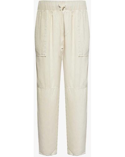 Bella Dahl Utility Tie Slip-pocket Mid-rise Straight-fit Woven Trousers - White