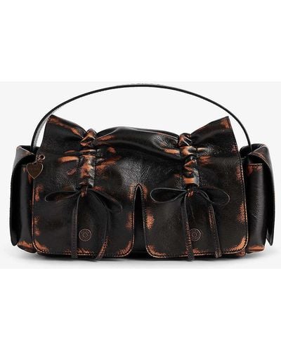 Acne Studios Pocket Leather Shoulder Bag - Black