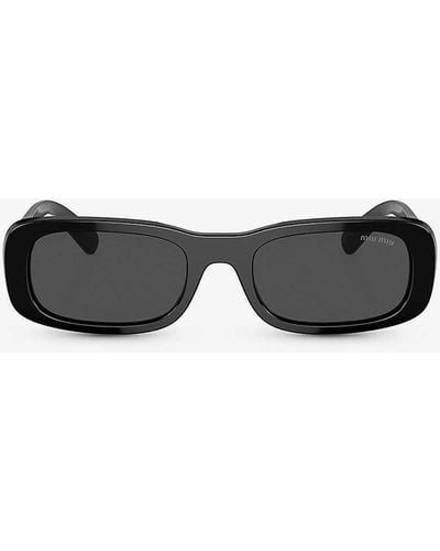 Miu Miu Mu 08zs Rectangle-frame Acetate Sunglasses - Black