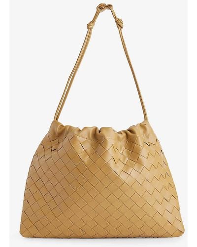 Bottega Veneta Intrecciato Medium Leather Top-handle Bag - Natural