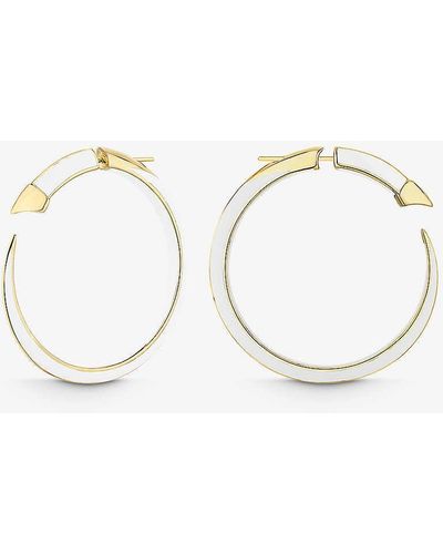Shaun Leane Sabre Solis 18ct Yellow Gold-plated Vermeil Sterling-silver And Enamel Hoop Earrings - Natural