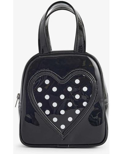 Comme des Garçons Heart-embellished Shell Top-handle Bag - Blue