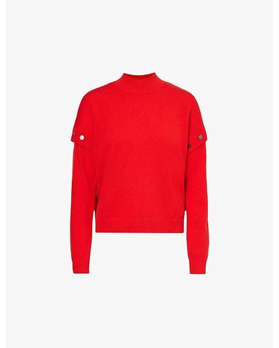IKKS Studded High-neck Wool Sweater - Red