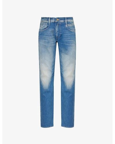 Replay Anbass Slim-fit Straight-leg Stretch Jeans - Blue