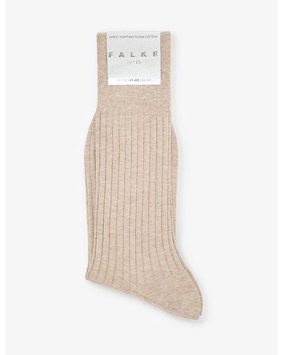 FALKE No. 13 Logo-print Cotton-blend Knitted Socks - Natural