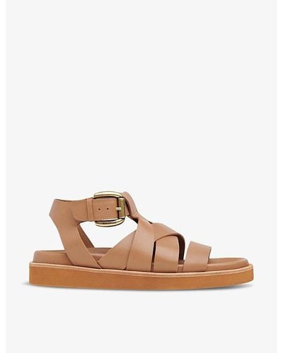 Whistles Ezra Multi-strap Flat Leather Sandals - Brown