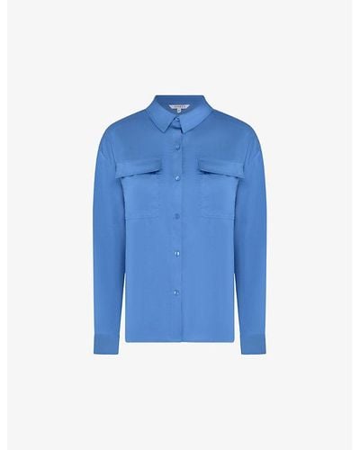 OMNES Ashlyn Flap-pocket Recycled-polyester Shirt - Blue