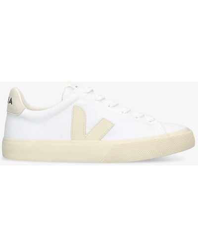Veja Campo Logo-embroidered Canvas Low-top Trainers - Natural